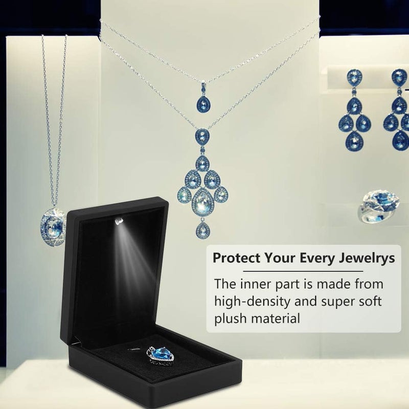 woobles Jewelry Box, LED Lighted Ring/Pendant/Bracelet/Necklace Jewelry Display Case Gift Storage Box (Pendant Box) - Image 3
